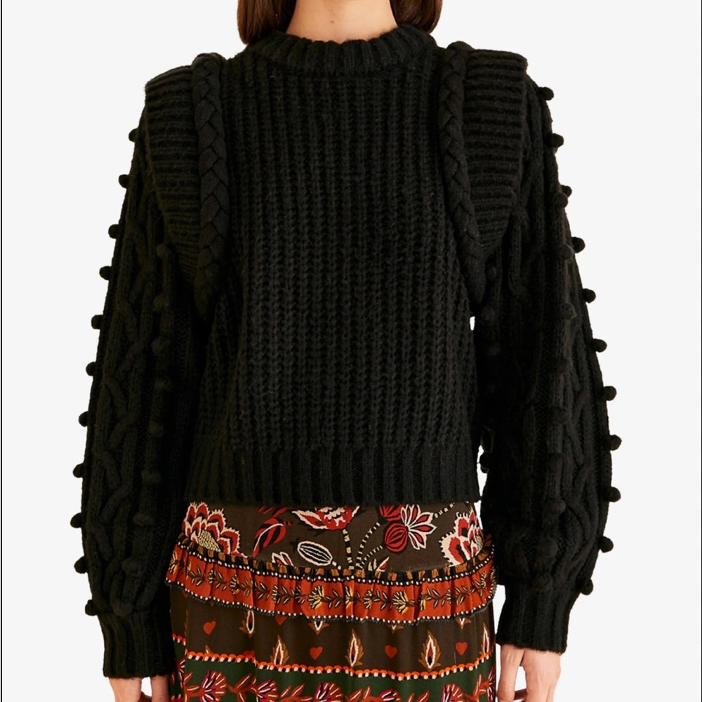 Farm Rio braided sweater in black